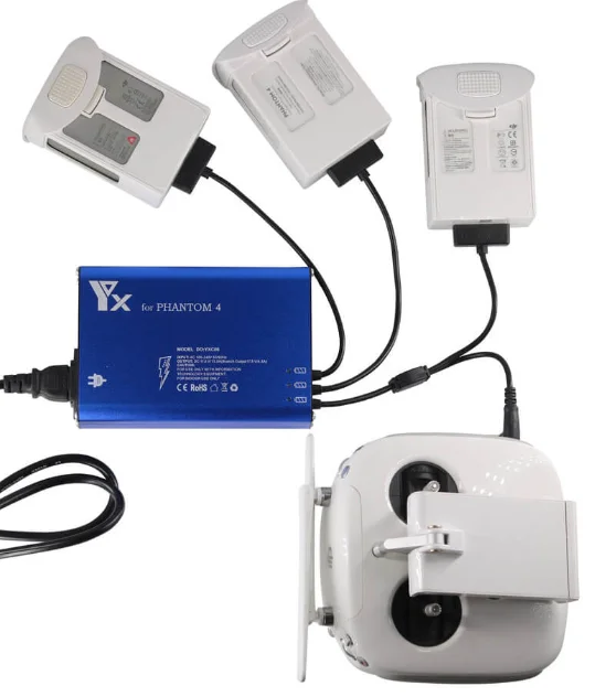 4 in 1 Rapid Multi Battery Charger with Ground for DJI Phantom 4/ Advanced/4 Pro V2.0/4 Pro Plus Parallel Charging hub 17.6V 12A