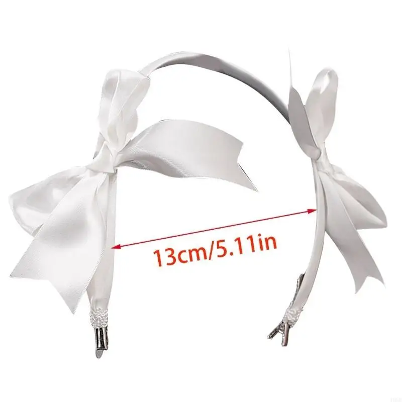 195E Elegante fascia con fiocchi nastro per abiti da sposa da sposa Splendidamente accessorio per capelli da damigella per da