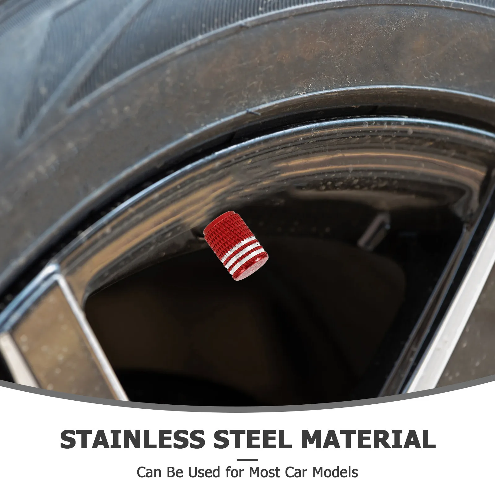 

Car Valve Caps Stainless Steel Durable Universal Fit Tire Valve Caps Replacement for Auto Motorcycle Truck Car Accessories