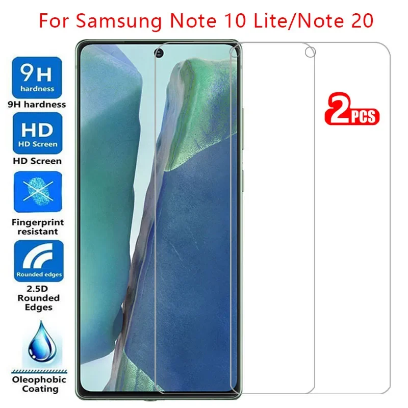 

For 2pcs C Protective Tempered Glass for Samsung Note 10 20 Lite 5g Screen Protector on Galaxy Note10 Note20 Light N