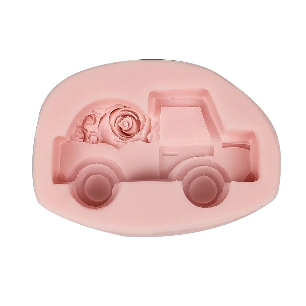 3D Car & Rose Shape Silicone Mold Mochi Toy Cake Chocolate Candle Soap Mould DIY Aromatherarpy Household Decoration Craft Tools