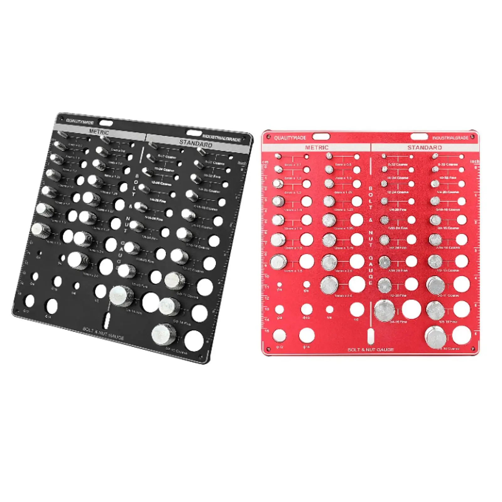 Nut and Bolt Thread Checker 34 Holes Measurement Convenient Screw Thread Gauge Measuring Tool for Plumbers Mechanical Engineers