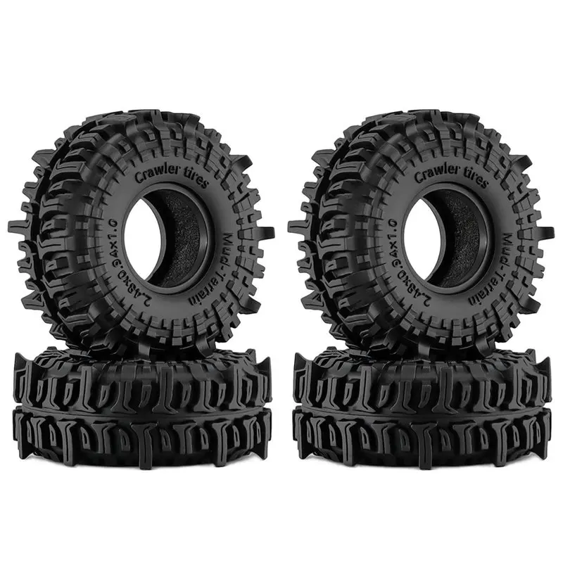 4Pcs 1.0 Inch Soft Rubber Mud Cralwer Tyre For 1/24 1/18 Axial SCX24 TRX4M Ascent-18 C Crawler Car Upgrade Parts-[A17I Toy]