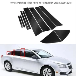 10Pcs/Set Polished Pillar Posts Stickers For Chevrolet Cruze 2009-2015 Window Trim Cover BC Column Sticker Chromium Styling