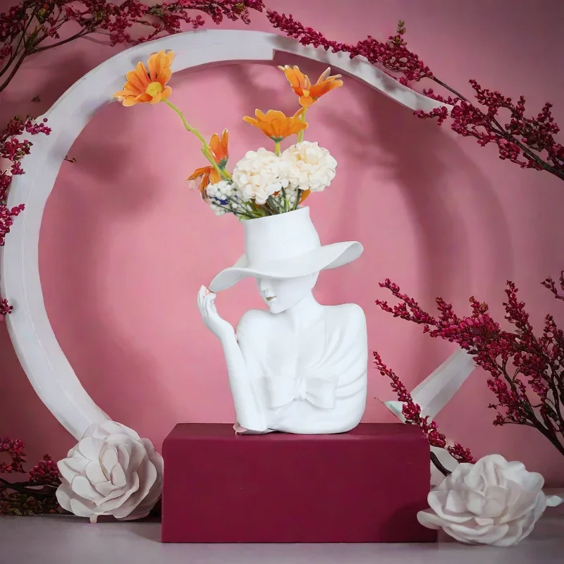 

Скандинавская простая шляпа, ваза для красоты, декоративные украшения из смолы, модная декоративная ваза для домашней спальни