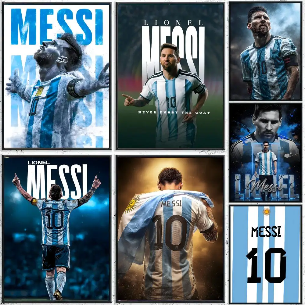 Lionel Messi Poster HD Waterproof Wall Decal for Study, Living Room & Garage, Great Gift for Fans