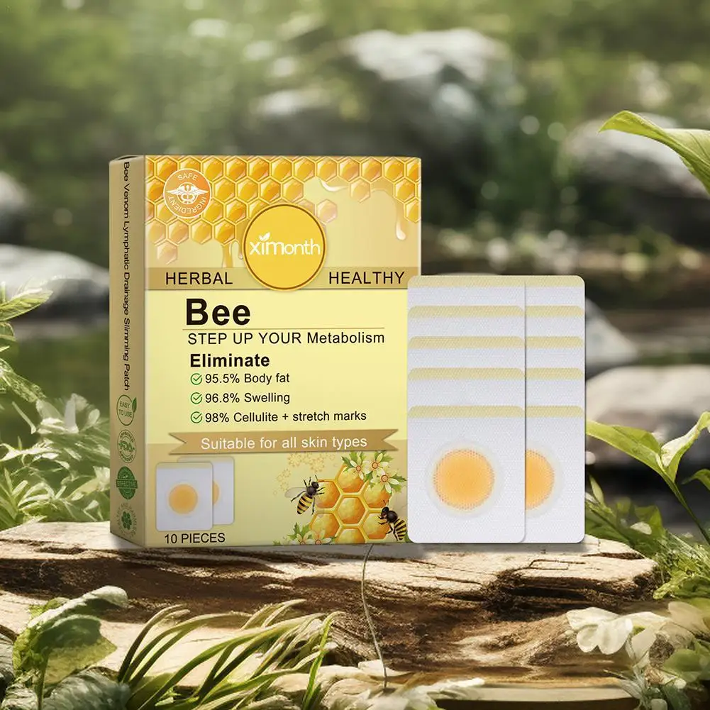 10 teile/beutel Bienen pflaster lindern Stress Lymph drainage Abnehmen Patch Detox Bauch Nabel Aufkleber für Schwellungen