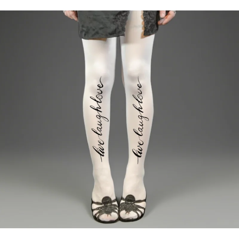 

Y2k anime matching design letter printing socks Japanese medium tube socks over knee socks thin JK socks