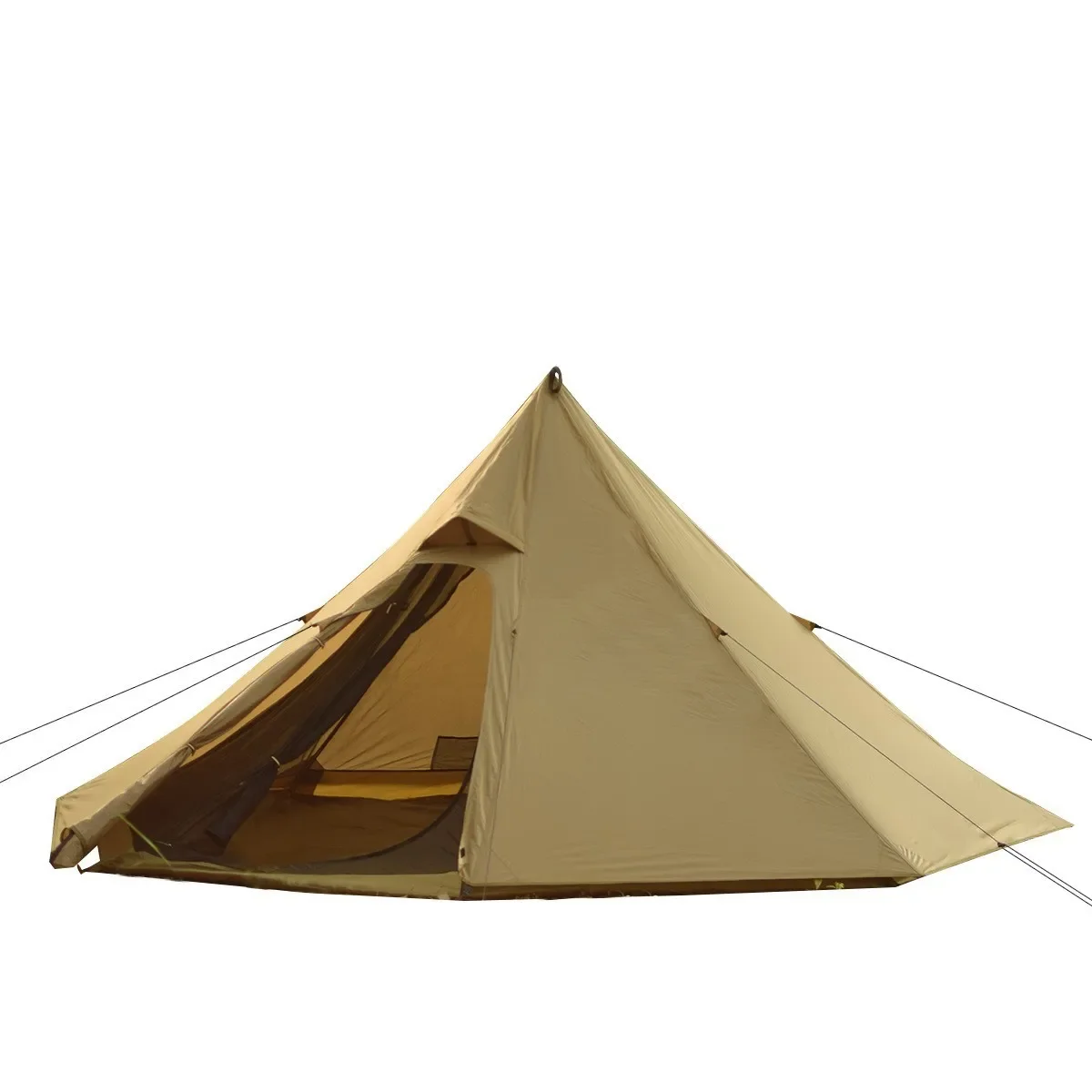 brand quality factory directly Outdoor 70D Tear Resistant 4 Season Camping Pyramids Tent with  Stove Jack Large Family