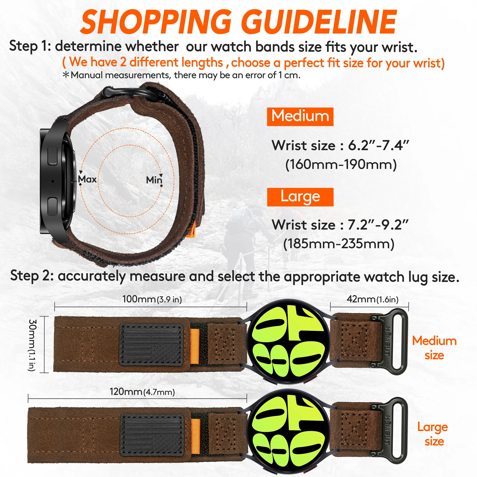 Hemsut Zamszowe skórzane paski do zegarków Vintage Quick Release Ręcznie robione włoskie skórzane paski Czarny Whisky Brązowy Szary Opcja 20mm 22mm