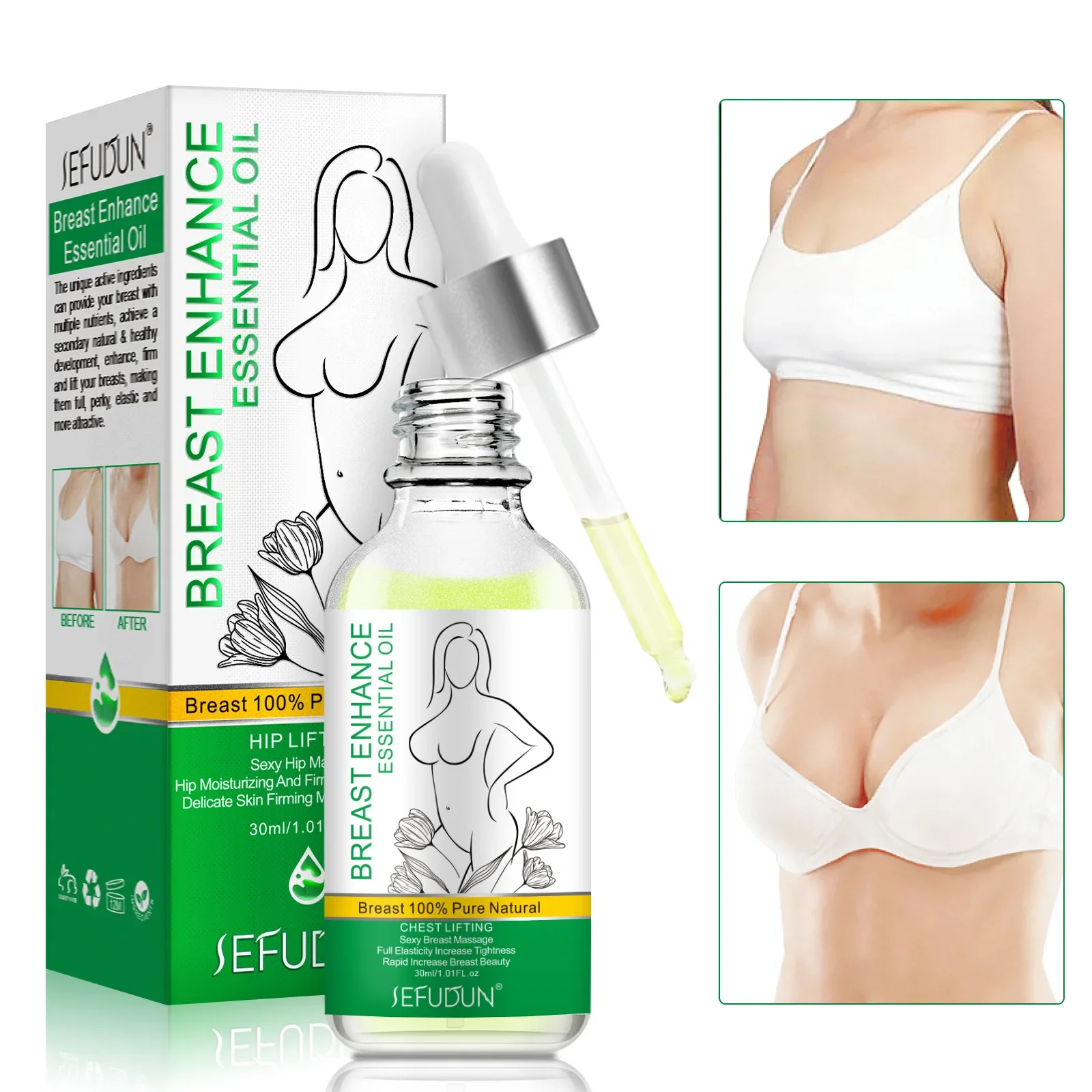 Breast Enlargement Essential Oil Promote Breast Development Increase Chest Circumference Chest Massage Body Care تكبيرالصدر