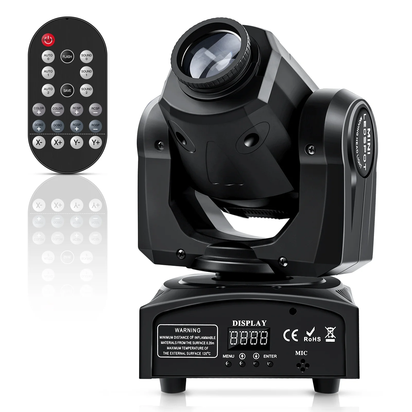 

GEFENSI 60W LED Moving Head Light Mini Spot Gobo Stage Light DMX512 Remote Pattern Beam Effect Light For Disco Wedding DJ Party