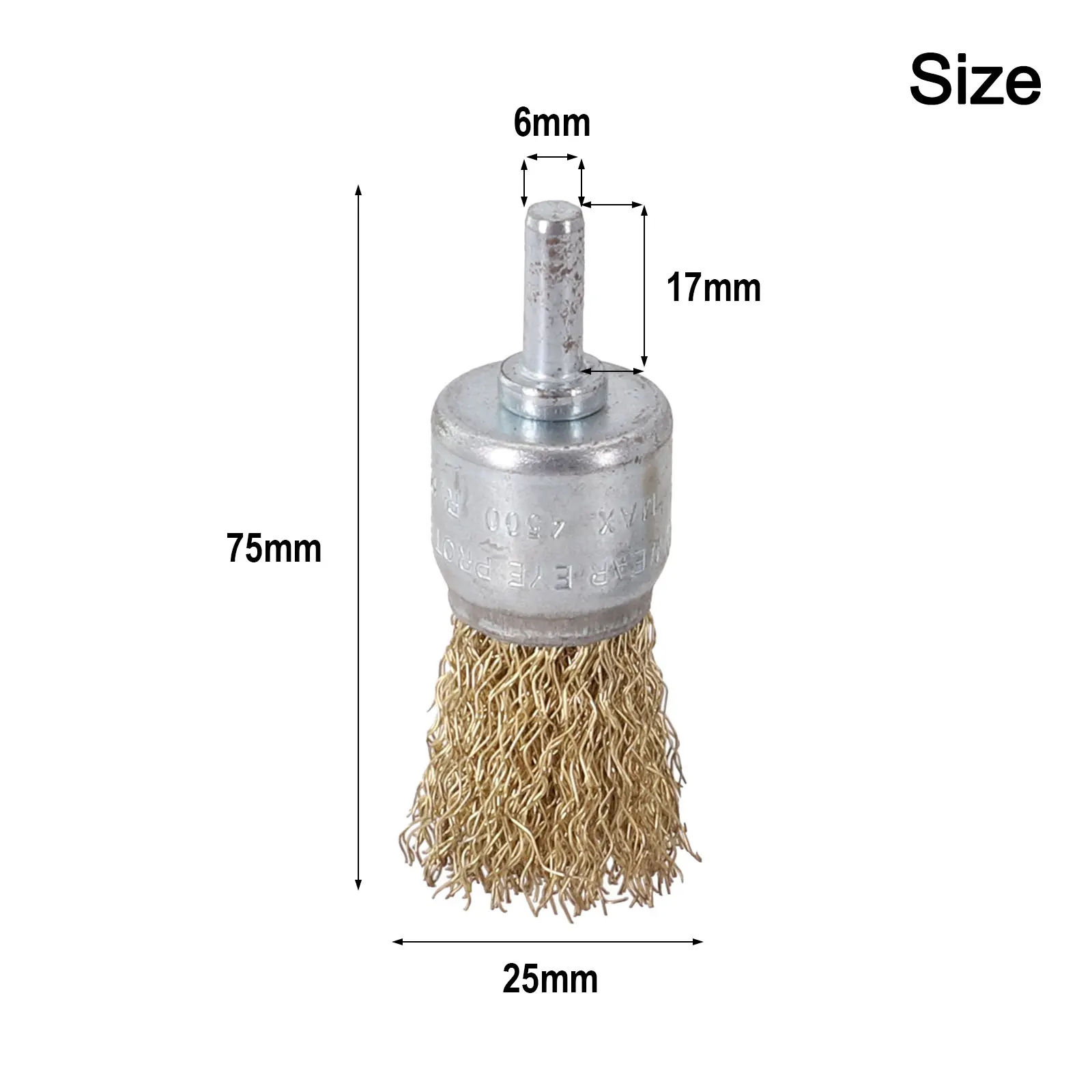3pcs 25mm Bowl Wire Brush 6mm Shank Diameter Flat Steel Wire Wheel Electric Drill Grinding Mill Polish Wheel Derusting Tool