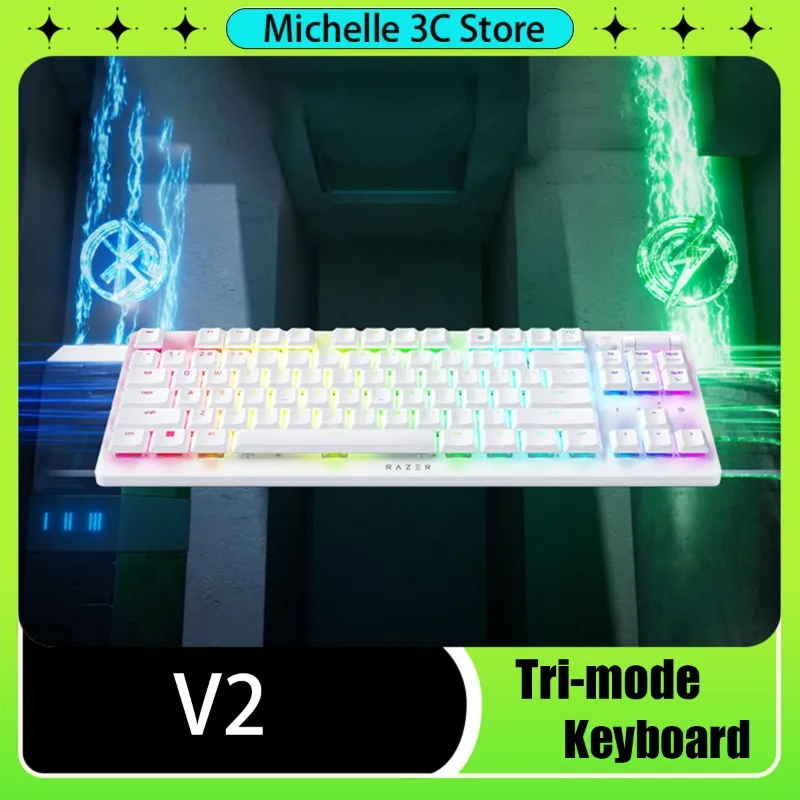 V2 Tri-mode Optical Low Axis Mechanical Keyboard Gaming Competition Preferred Very Long Endurance Single Key Magic Light Effect