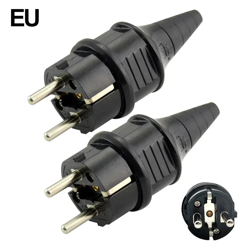 Acoplamiento de Goma de contacto protector para exteriores, enchufe europeo impermeable con protección de Kink, suministros de equipo eléctrico, 250V (16A)