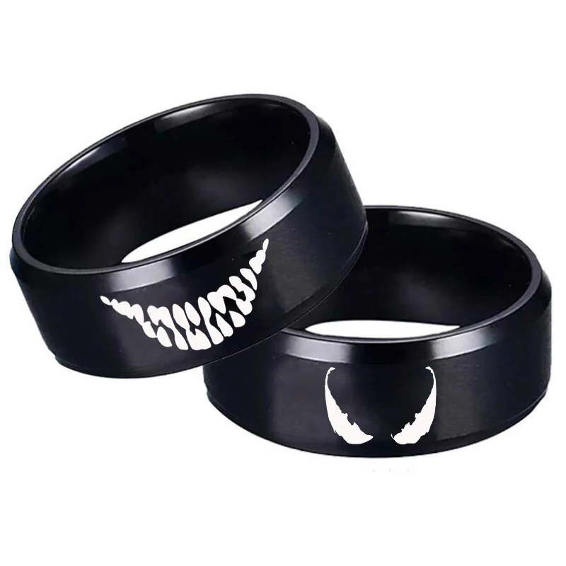 

Fashion Popular Movie Character Icons Stainless Steel Rings Cosplay Props Men Women Couple Love River Jewelry Accessories Gifts