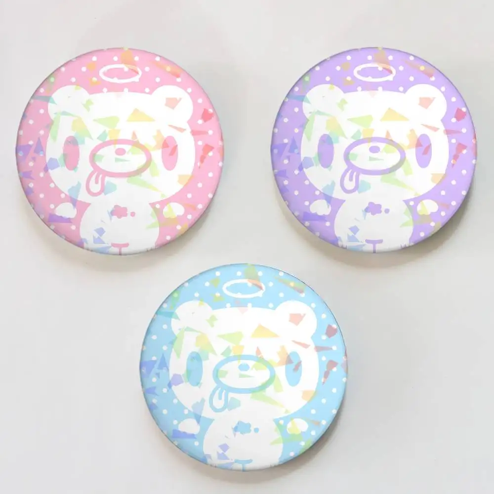 Cartoon G-Gloomy Bär Runde Exquisite Laser Abzeichen Broschen Kreative Pins Für Kleidung Hut Rucksack Geschenk Zubehör