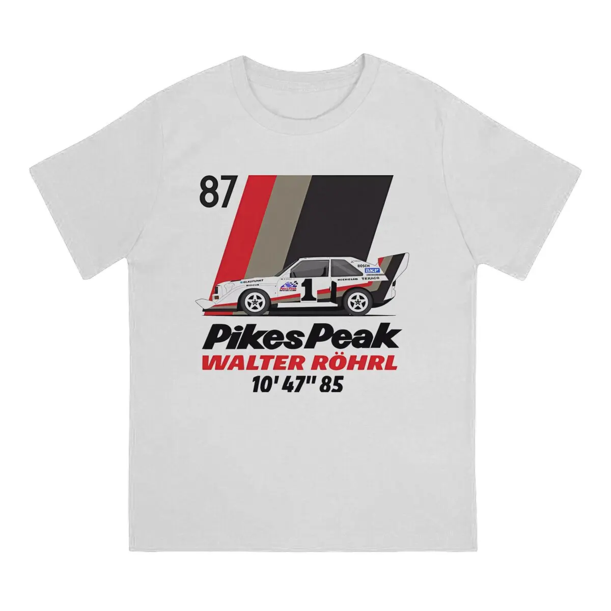 Men Walter Rohrl Pikes peak 87 T-Shirt Cool Style Gran Turismo Racing Game Hipster Ofertas O Neck Graphic Tshirt