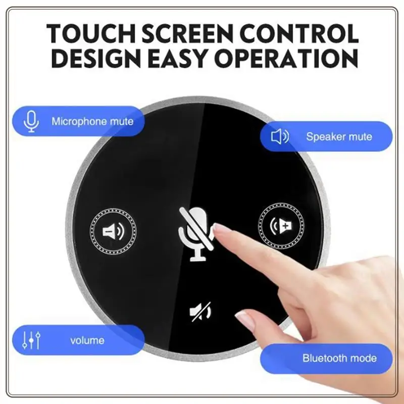 USB Microphone Conference Speakerphone, 360 Degree Omnidirectional Condenser Mic Computer Video Speakerphone For PC