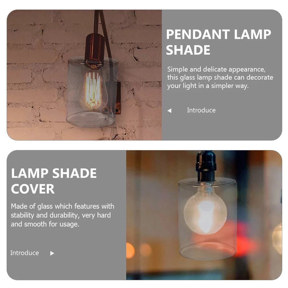 

3Pcs Transparent Glass Lampshade Pendant Lamp Shade Replacement Easy Install Modern Decorative Light Cover Glass Lampshade