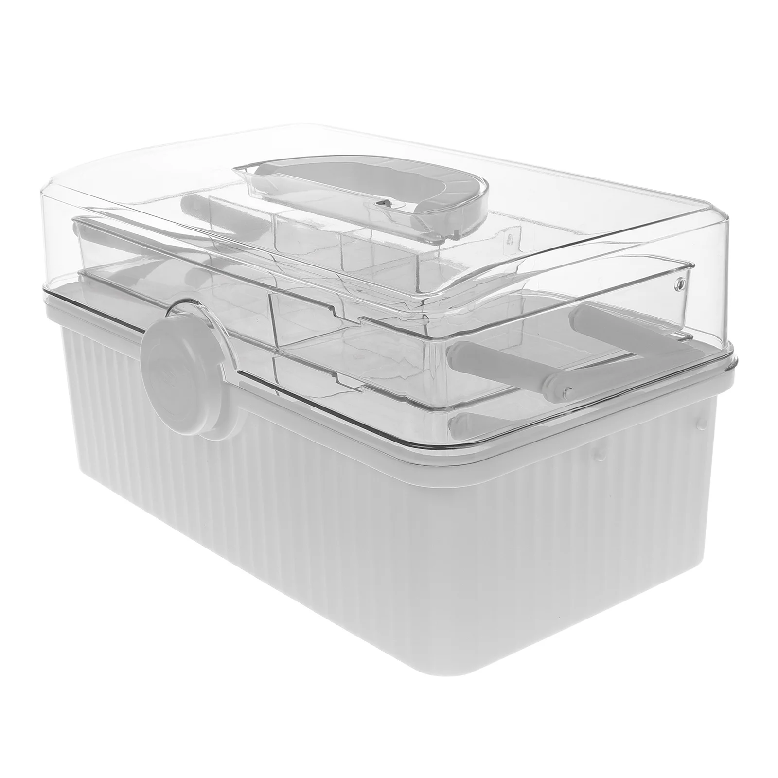 صندوق طبي ذو سعة كبيرة منظم مقبض محمول صندوق تخزين الأدوية تخزين مستلزمات طبية للسفر المنزلي #1