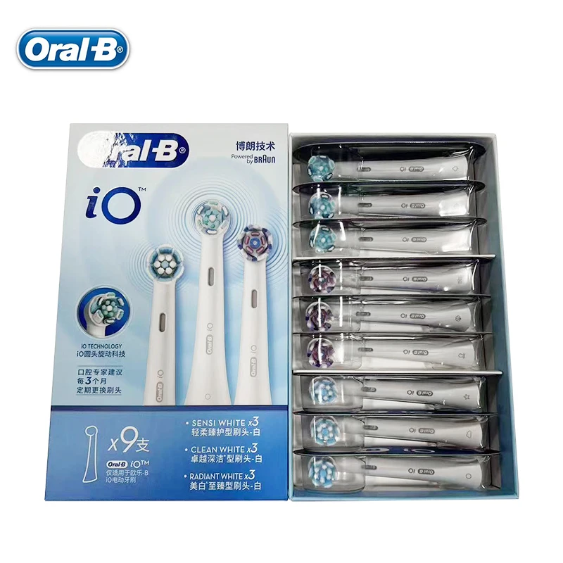 Oral B iO series Brush Heads Toothbrush Heads Compatible with iO series Electric Toothbrushes 9Pcs/Box