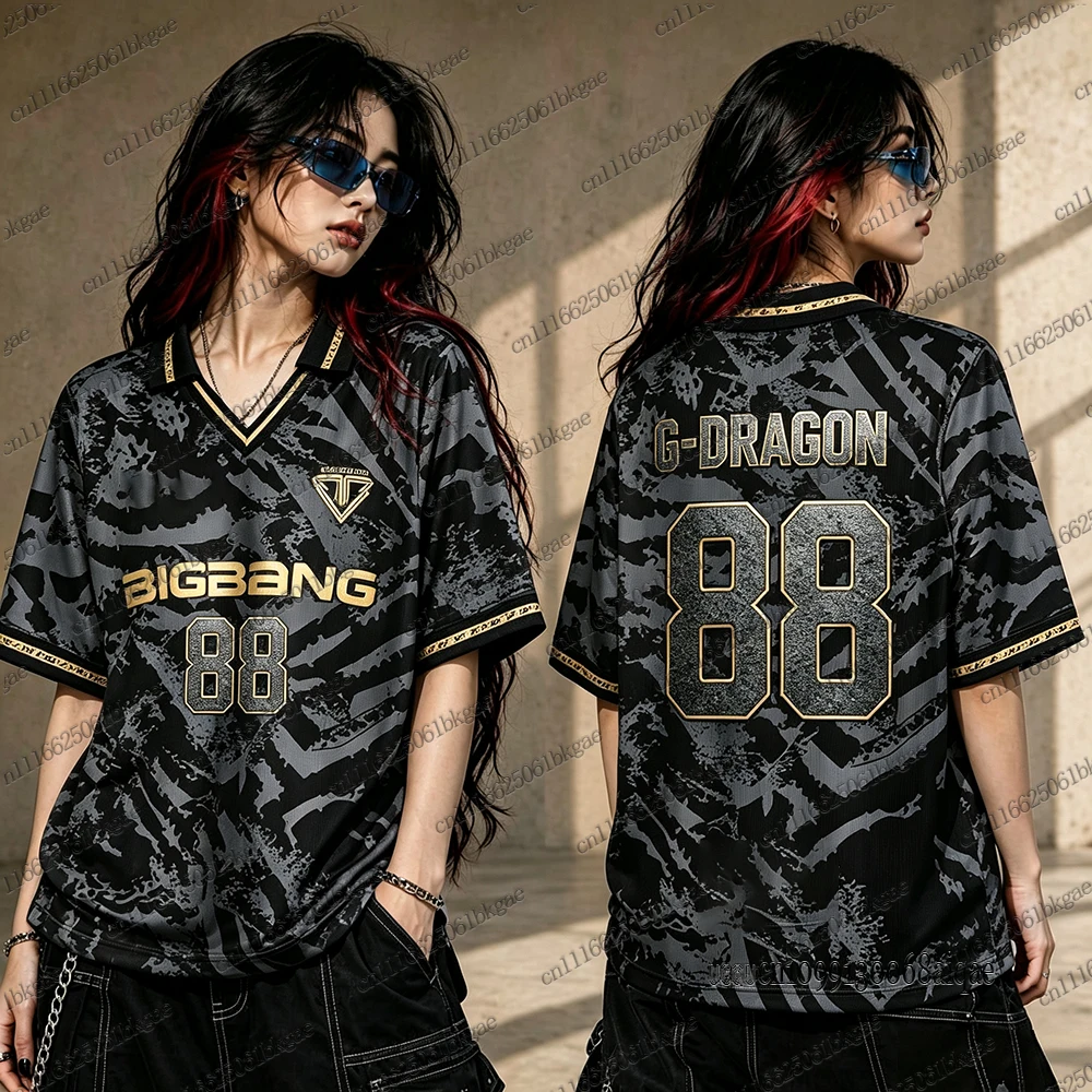 Kpop BIGBANG 2026 World Concert Tour Trikots für Damen, Polo-T-Shirts mit kurzen Ärmeln, Sport-Fußballtrikot, Oversized Y2K-Top – Detail 6