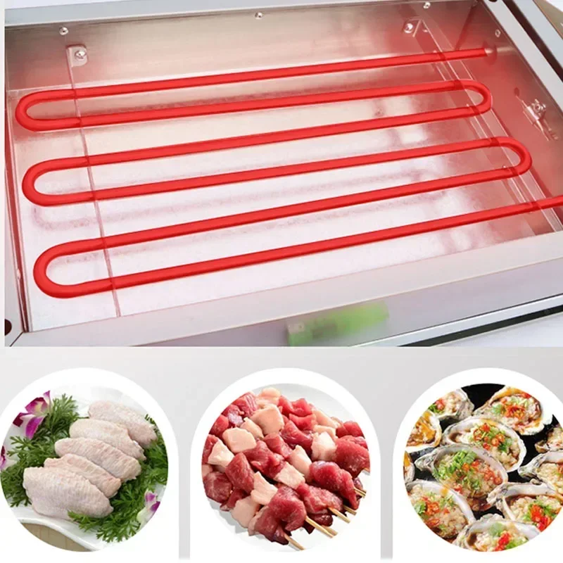 2500W เตาอบไฟฟ้าในครัวเรือนเตาอบบาร์บีคิวสแตนเลสเชิงพาณิชย์ Smokeless ในร่มขนาดเล็ก Self-Service Skewer เครื่อง