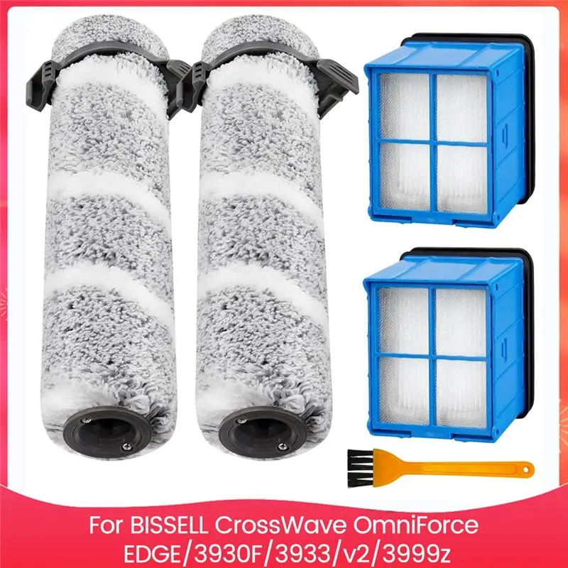 ABKS-Brush Roll And Filter Parts For BISSELL Crosswave Omniforce EDGE, 3930F/3933/V2/3999Z Wet & Dry Vacuum Cleaner