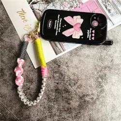 Phone Charm Handmade Lanyard Gold Metal Keychain on the Phone Strap Portable Rope Hang Mobile Phone Lanyard Luxury Bag Body Kit