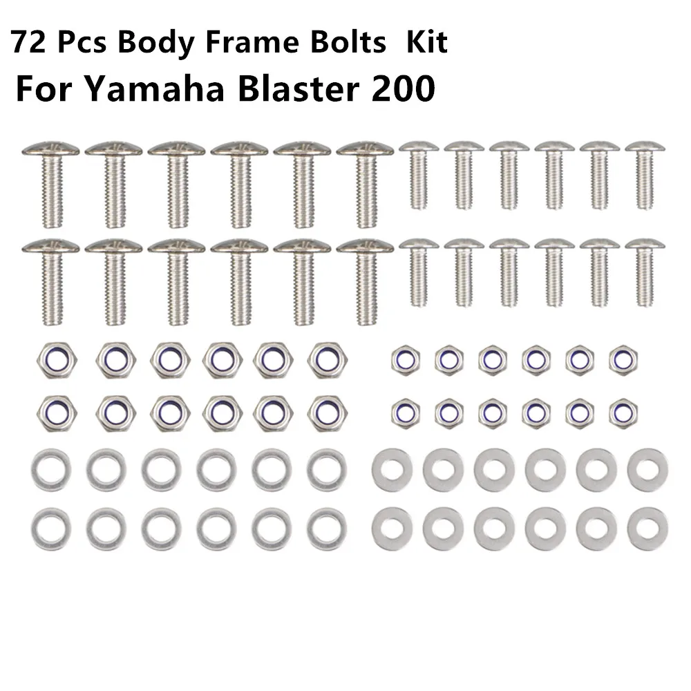 For Yamaha Blaster 200 ATV Body Frame Bolts Nuts Washers Kit YFS200 1988-2006 Hard Stainless Steel