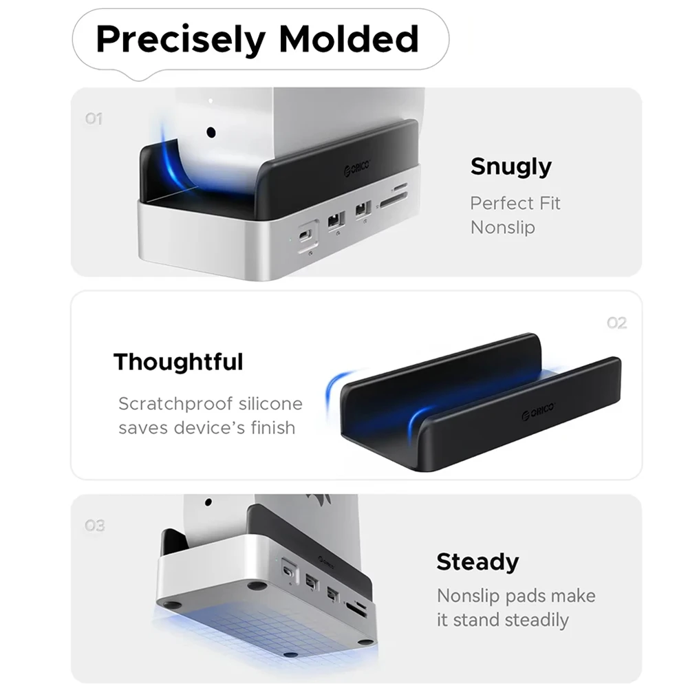 توسيع ORICO USB HUB MiniDock لمحطة إرساء Mini M4&M4 Pro USB3.2 Gen2 Type C مع خيارات 4T 2T 1T M.2 NVME SSD