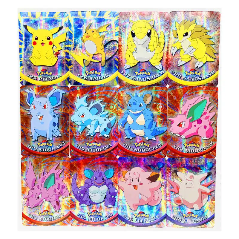 154Pcs/set Pokemon Ptcg Diy Topps Self-Control Ptcg Collect Signature Trading Flash Card Anime Cartoon Gift Color Flash