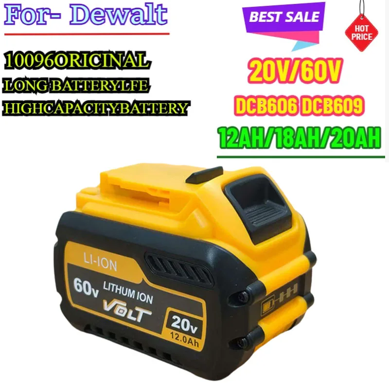 

New 20V/60V FOR DEWALT Flex Bolt Battery DCB205 DCB606 DCB609 FOR DEWALT MAX Lithium Battery 20Ah DCB547-XJ DCB200 DCB201 DCB182