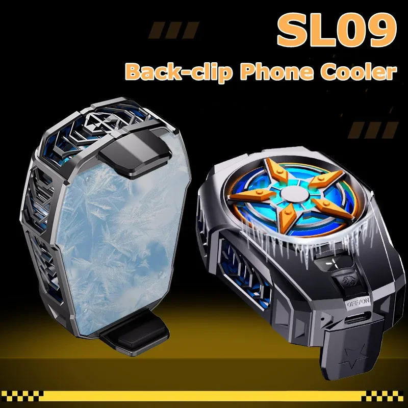 

SL09 Phone Semiconductor Cooling Fan Radiator Portable Dual Gears Adjustment PUBG Game Cooler for IPhone Android Cool Heat Sink