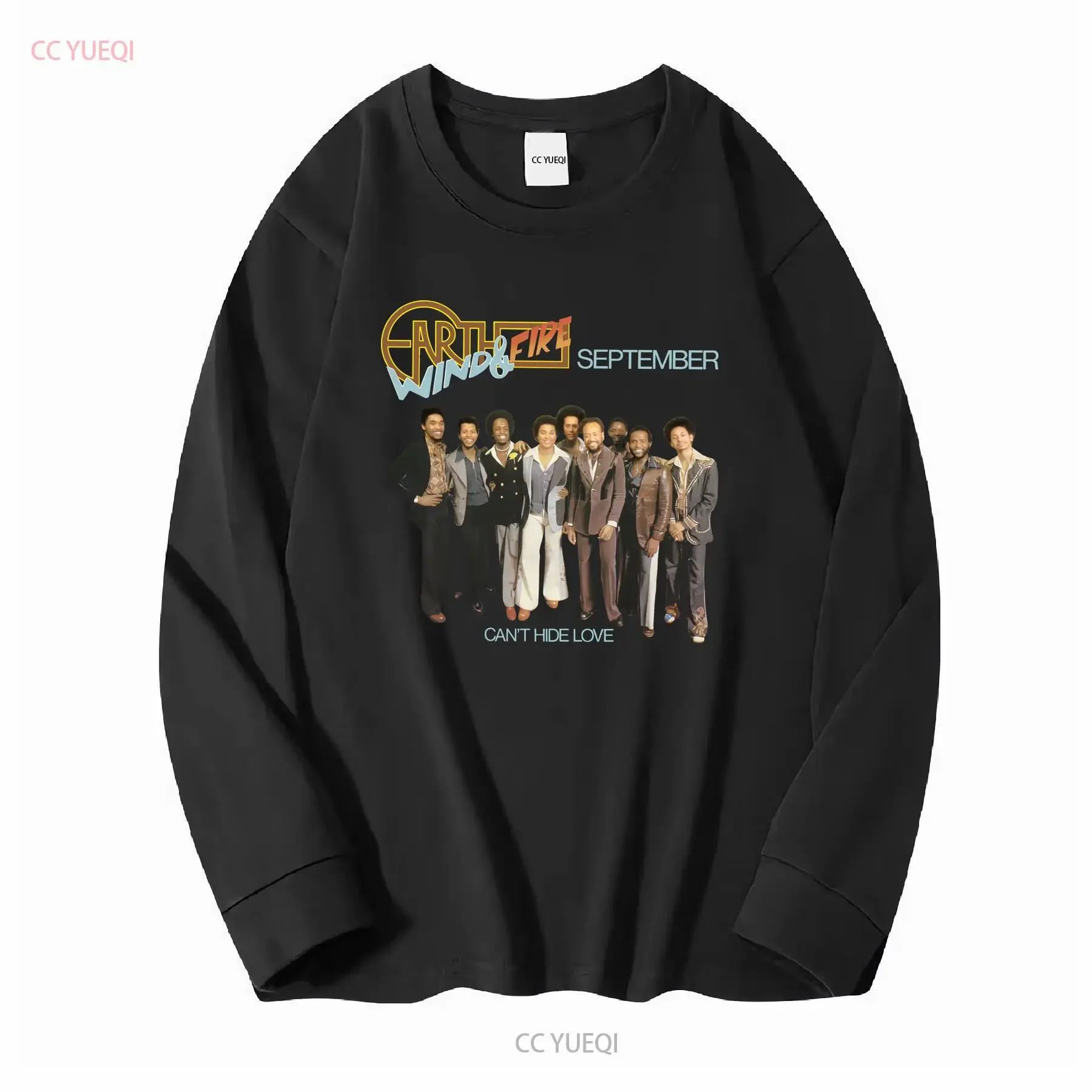 Earth Wind Fire September Cant Hide Love T Shirt Maurice White Philip Bailey EWF long or short sleeves vintage Washed Stylish