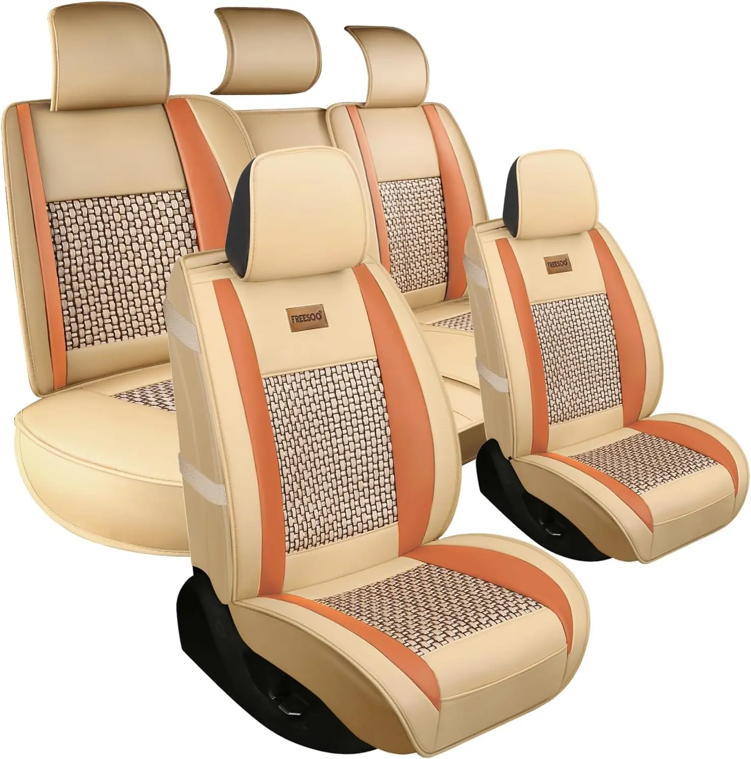 

Car Seat Cover, Leather Seat Covers Full Set, Classic Breathable Padded Automotive Seat Protector Most Sedan SUV Truck Universal
