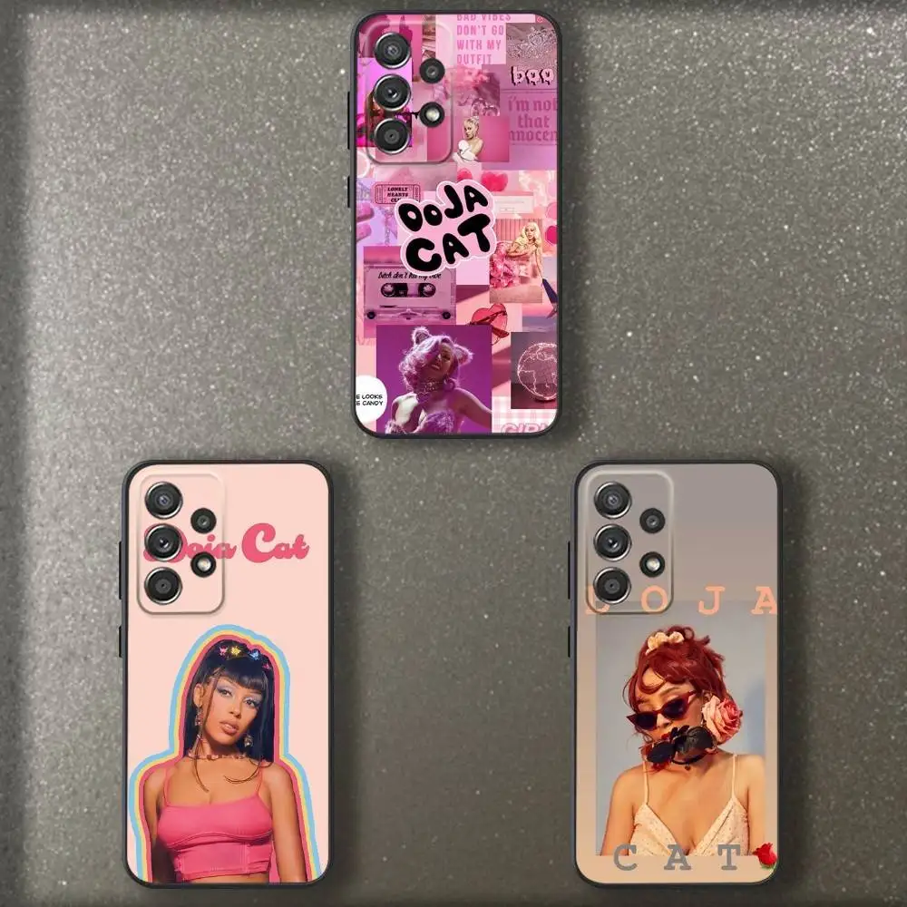 

D-Doja Singer Cat Phone Case For Samsung S 25,24,23,22,30,21,10,9,Ultra,Plus,Lite,FE,4,5 G Soft Black Case