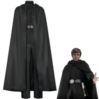 Anime Kylo Ren Cosplay Costume Men Ben Solo Skywalker Knight Black Cloak Top Pant Belt Set Halloween Costume Party Adult