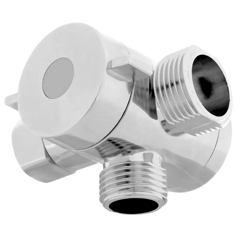 AA14 nouveau ABS Chrome 3 voies inverseur tuyau raccord T forme adaptateur connecteur pour vanne d'angle tuyau bain-douche bras toilette