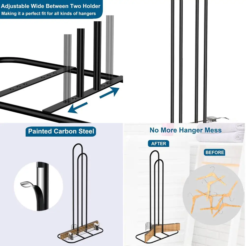 

33 Black Vertical Hanger Organizer Rack for Clothes, Laundry Storage Solution