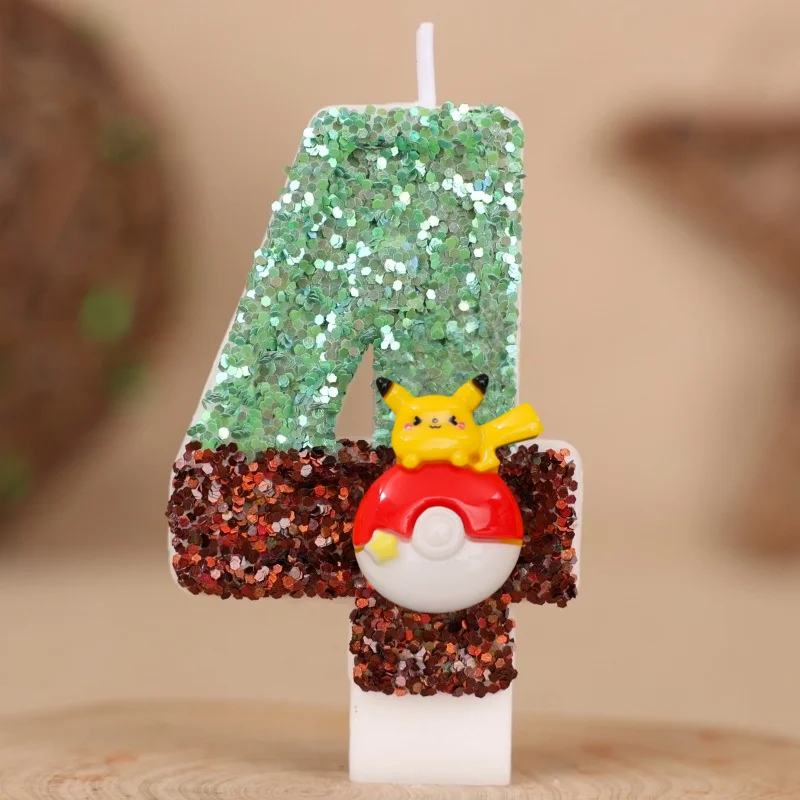 Pokemon Candle Pikachu Kids Birthday Cake Decoration Cartoon Anime Figure Supplies Party Accessories Christmars Gifts