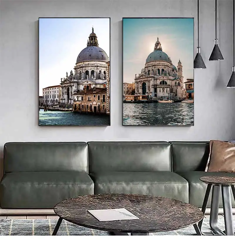 

Italian City Architecture Pictures Nordic European Building Posters Prints Landscape Canvas Painting Wall Art Home Decoration