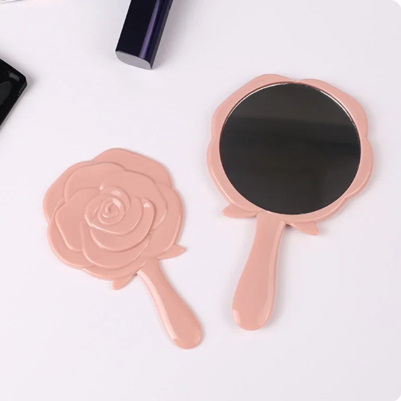 3D Retro Rose Flower Shape Cosmetic Makeup Compact Mirror Hand Mirrors Hand Mirror Compact Mirrors Girl Birthday Gifts