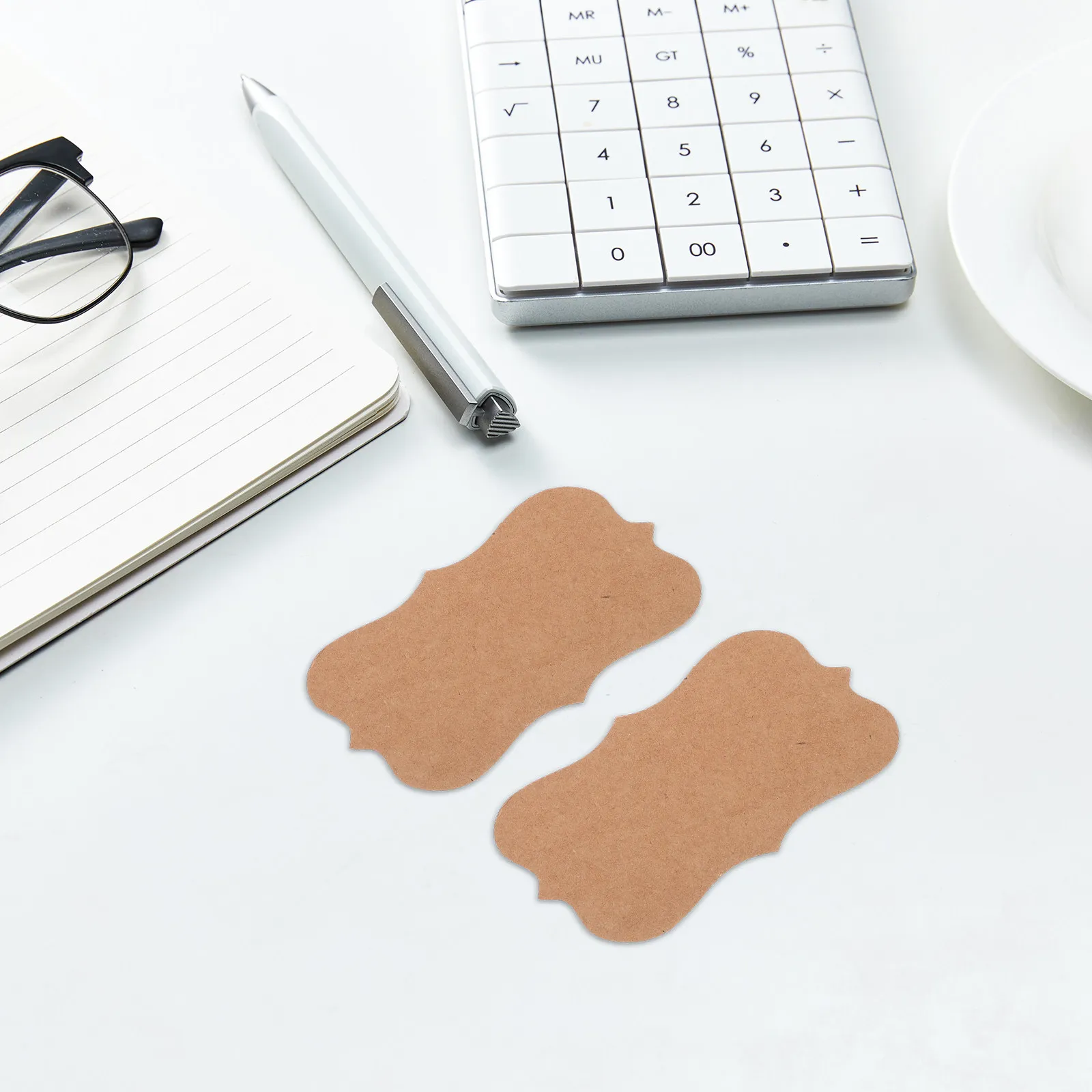 

100Pcs Blank Kraft Paper Business Cards Thick Tear-Resistant Small Index Cards Rounded Corners for Study Recipe Wedding Notes