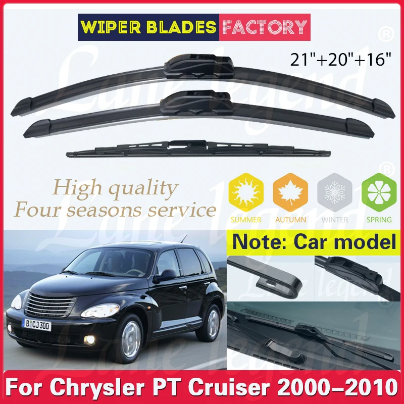 

Wiper Front Rear Wiper Blades Set Kit For Chrysler PT Cruiser 2000 - 2010 Windshield Windscreen Window Car Rain Brush 21"20"16"