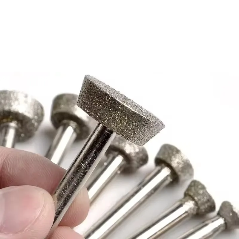 1/2/5/10 قطعة رؤوس طحن الماس شبه المنحرفة المقلوبة 2.35/3 مللي متر للنقش وإزالة الأزيز والحرف اليدوية والتنظيف #1