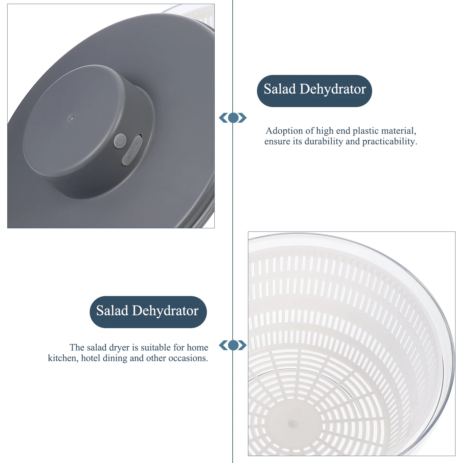 

Rotary Food Dehydrator Vegetable Fruit Salad Dryer Electric Abs Plastic Home Kitchen Hotel Efficient Drainage Design Laboratory