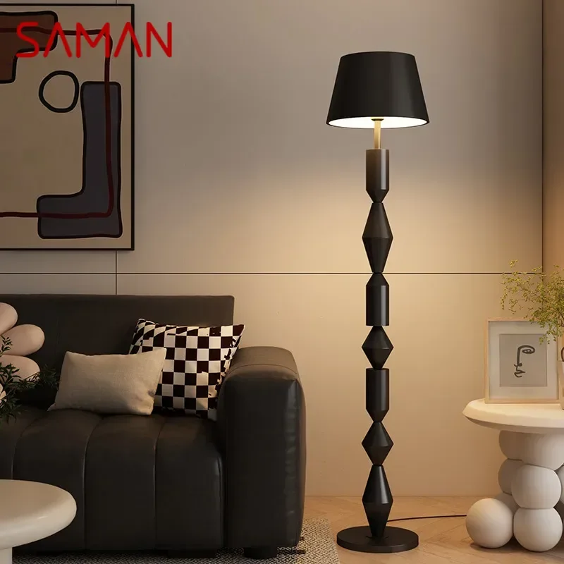 

SAMAN Contemporary Floor Lamp Luxury Living Room Bedroom Study Villa Hotel LED Fashion Creativity Decorative Standing Light