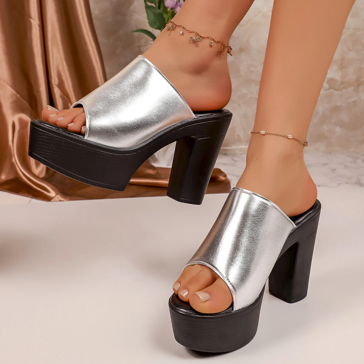 Summer Women Mule Shoes Solid  – Platform Sneakers Chunky recenzja i cena
